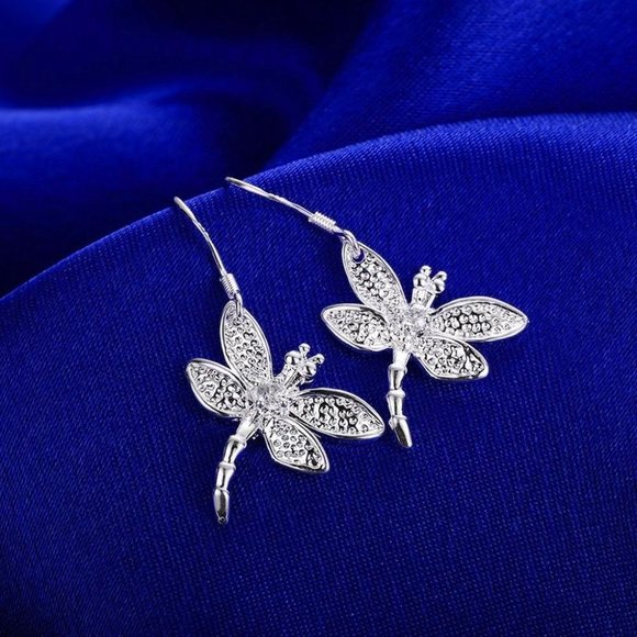 Selena Serenity Dragonfly Dangle Earrings Sterling Silver Gift Boxed. - Picture 4 of 4